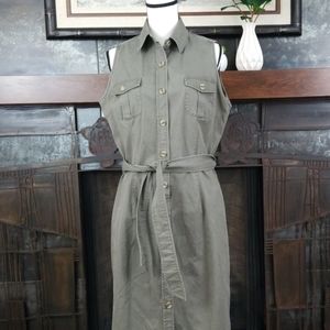 Banana Republic Khaki Button Down Dress